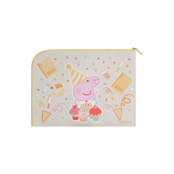 国誉(KOKUYO)小猪佩奇联名系列学生科目分类文件袋拉链袋科目袋 黄色 1个 WSG-KU7MK11-3
