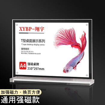 XYBP亚克力桌牌强磁台签台卡台牌会议姓名牌座位牌透明立牌展示牌 横款10*20