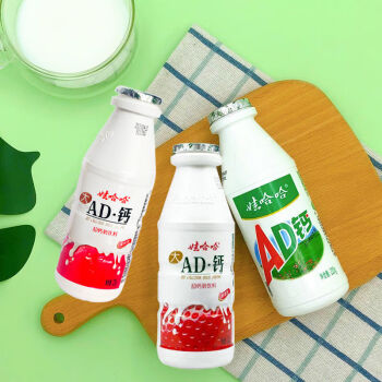娃哈哈ad钙奶原味草莓水蜜桃味怀旧学生儿童营养早餐酸奶饮料原味4瓶