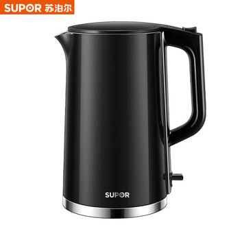 苏泊尔（SUPOR）电水壶双层保温防烫热水壶1500W大功率 全钢无缝316L不锈钢内胆电烧水壶家用1.7升 SW-17S16L
