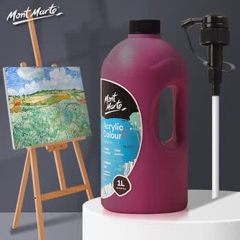 蒙玛特(MontMarte)丙烯颜料1l品红美术手绘墙绘画画丙烯颜料绘画防水颜料VMSCH0121美育工具