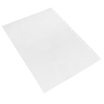 得力11孔保护袋A4打孔袋塑料透明活页资料袋保护膜透明公文袋插页袋办公用品 5712 (100个/包)