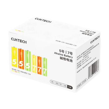 CUKTECH 酷态科 5号12节+7号12节彩虹电池碱性血糖仪遥控器挂钟玩具智能门锁（混合装）适用ZMI小米