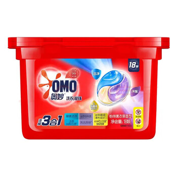奥妙（OMO） 洗衣凝珠 三合一怡神薰衣草189G*1盒 共18颗 洗衣护色 洁净 抑菌
