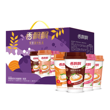 香飘飘奶茶悦享滋味12杯礼盒装 混合4种口味0.96kg早餐代餐冲调饮料
