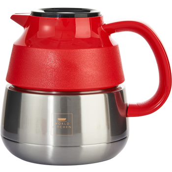 WORLD KITCHEN 康宁温显焖茶壶1500ml红 1.5L 316不锈钢 WK-WXMCH/KZ/JY/RD