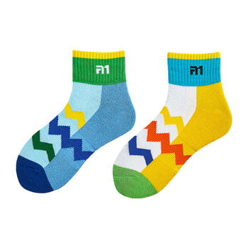 TAAN泰昂羽毛球袜子儿童专业户外运动袜中筒毛巾底T606混色两双装