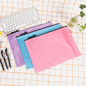 晨光（M&G）经典A4球纹拉链袋文件袋学生试卷袋资料袋收纳袋颜色随机ADM94854 10个装