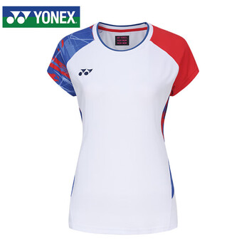 YONEX尤尼克斯羽毛球服国家队球迷版情侣女款短袖20776CR白XO码
