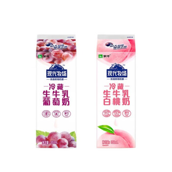 蒙牛现代牧场白桃味葡萄味950ml鲜牛奶调制乳屋顶包备注口味950ml2盒
