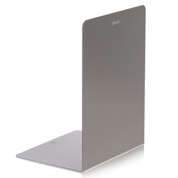 得力【超级爆款】得力(deli)18cm简约桌面书立置物架收纳书架 书籍挡靠夹 办公学习用品  2片/ 深灰