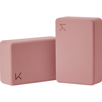 Keep 瑜伽砖辅助拉伸磨砂稳固防滑瑜伽舞蹈EVA环保材质 灰烟粉一对装