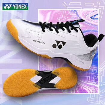 YONEX 尤尼克斯羽毛球鞋yy缓冲透气比赛训练男女 SHB460CR 白黑37码