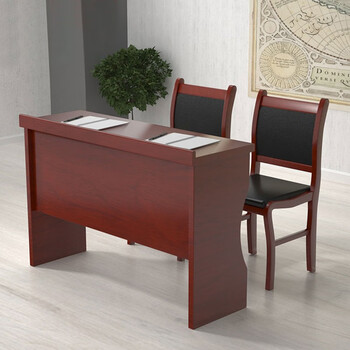 麦森会议桌 办公培训演讲台木质长条桌椅组合桌 1.2米双人位可定制