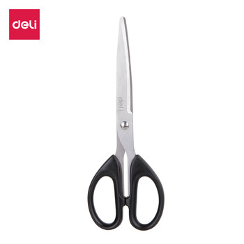 得力(deli) 210mm大号办公生活剪刀 手工剪刀 办公用品 黑色红色颜色随机6010