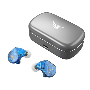 纽曼（Newmine）R9升级版蓝牙耳机 入耳式动铁耳机 运动真无线 四单元圈铁 发烧动圈HiFi 适用苹果华为 蓝色