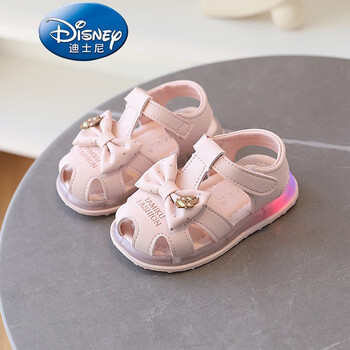 disney迪士尼013岁2女宝宝凉鞋女童亮灯鞋2022夏季新款软底幼童婴儿鞋