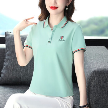 夏季2022新款夏天polo衫女韩版时尚翻领女生短袖衫夏装纯棉半袖女士