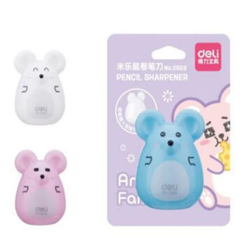 得力(deli)0569米乐鼠学生削笔刀卷笔刀转笔刀削笔器颜色随机 12个装