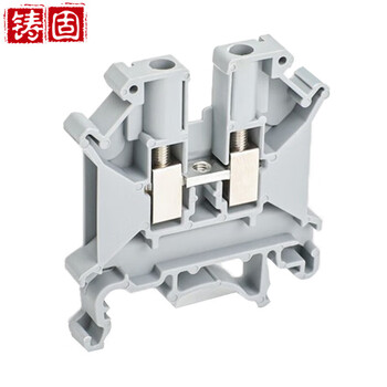 铸固 UK接线端子 UK6N导轨式电压接线端子排阻燃尼龙不滑丝 UK6N灰色端子1片