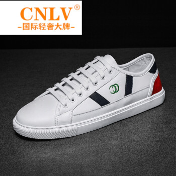 cnlv品牌轻奢男鞋2022新款板鞋男士潮牌休闲鞋男小白鞋黑色38
