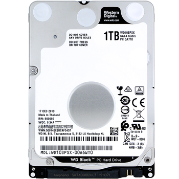 西部数据(WD)1TB 笔记本游戏机械硬盘 WD_BLACK 西数黑盘 SATA 7200转64MB 2.5英寸WD10SPSX