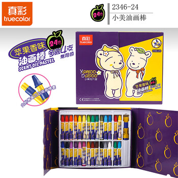 真彩（TRUECOLOR）24色油画棒可水洗安全检测不脏手蜡笔幼儿画画套装儿童涂色绘画笔彩笔男女孩礼物礼盒装2346画画笔