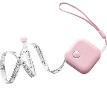 DSB（迪士比）卷尺软尺皮尺 迷你卷尺自动卡位 米尺小卷尺量三围钥匙扣伸缩尺子便携 2米粉色 LT-725