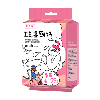妇炎洁湿厕纸10抽/袋*10袋/包清洁湿巾可冲厕男女通用