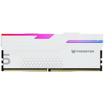 宏碁掠夺者（PREDATOR）32G(16G×2)套装 DDR5 8000频率 台式机内存条 Hermes冰刃系列 RGB灯条(C36) 珍珠白 AI电脑配件