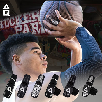 AQ手指固定保护指套运动篮排球护具黑色龙鳞直筒款单只装B30916L/XL