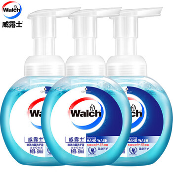 威露士泡沫抑菌洗手液 有效抑菌99.9% 全家可用 健康呵护300ml*3瓶