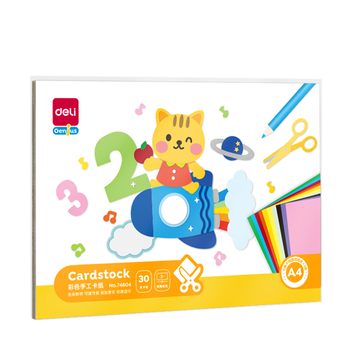 得力(deli)10色30张A4彩色卡纸 手工DIY手工折纸剪纸 创意绘画涂鸦美术玩具 儿童文具生日开学毕业礼物