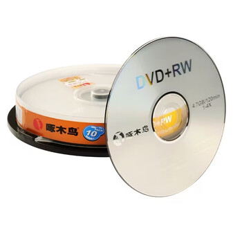 啄木鸟 DVD+RW 可擦写光盘/可重复刻录光盘/空白光盘/刻录碟片 1-4速 4.7GB 桶装10片 