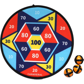 迪卡侬儿童粘粘球玩具黏黏球室内飞镖靶盘亲子吸盘球-炫彩几何-4327787