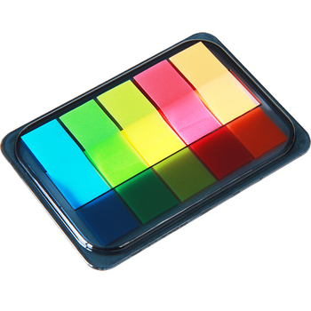 天章 （TANGO）5色荧光膜便利贴44*12mm抽取式记事贴N次贴备忘自粘索引标签贴 留言重点归类合同标记/100张 文具