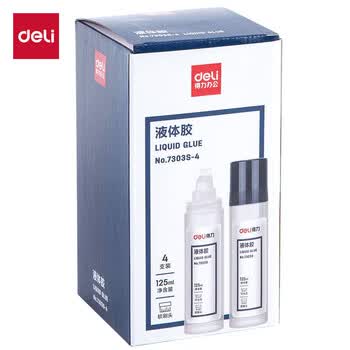 得力（deli） 125ml刷片胶头液体胶 高粘度可水洗透明胶水 涂胶均匀顺滑 单支装7303S