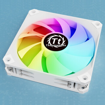 Thermaltake（Tt）枭龙 12 ARGB 雪白版 机箱风扇（ARGB风扇*3/集线器*1/主板同步/减震设计/PWM智能温控）