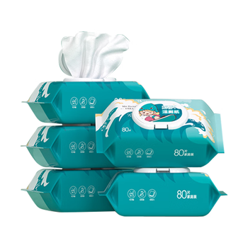 米特医生湿厕纸冲浪款 80片*5包 添加维E湿纸巾 私处清洁湿巾 可冲马桶