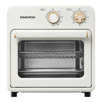 大宇（DAEWOO）空气炸烤箱 家用空气炸锅烤箱一体机 多功能10L热风循环免翻面迷你电烤箱 KX05米白色