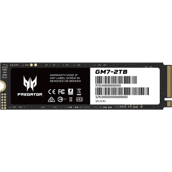 宏碁掠夺者（PREDATOR）2TB SSD固态硬盘 M.2接口(NVMe协议) GM7系列｜NVMe PCIe 4.0读速7200MB/s  AI电脑存储配件