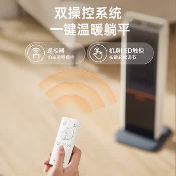 摩飞电器 MR2029 /石墨烯速热暖风机取暖器 客厅卧室远红外低噪柔音可定时电暖器取暖烤火炉 3D火焰特效