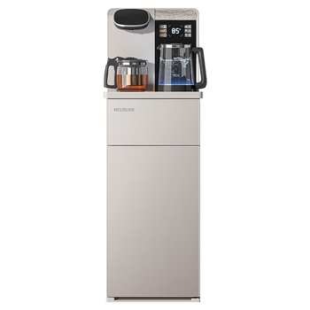 美菱(MeiLing)茶吧机家用智能语音多功能遥控大屏立式下置式制冷制热一键选温饮水机冷热款MY-C575B(沙丘米)