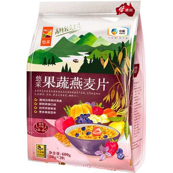 悠采中粮果蔬燕麦片600g（30g*20袋）高纤全谷物烘焙冲泡速食早餐代餐