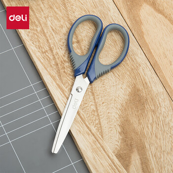 得力(deli)170mm人机造型剪刀 软胶手柄 办公家用生活手工剪纸刀 办公用品 颜色随机6045