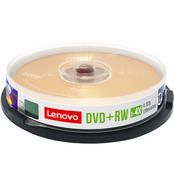 联想（Lenovo）DVD+RW 空白光盘/刻录盘 1-4速4.7GB 台产档案系列 桶装10片 可擦写 可重复刻录