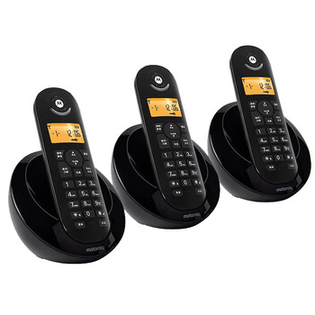 摩托罗拉 （Motorola） C601C数字无绳电话机家用办公无线座机 一拖二 黑色