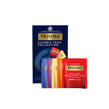 川宁 英国 TWININGS红茶精选5种口味20片红茶包袋泡茶进口茶包临期