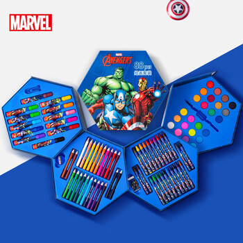 迪士尼（Disney）绘画文具套装水彩笔蜡笔彩铅画画礼盒儿童生日礼物幼儿园小学生男生礼品 漫威DM29412A