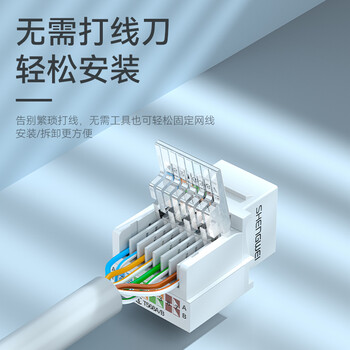 胜为（shengwei）六类网络模块 CAT6免打镀金网络面板模块 RJ45水晶头电脑网线插座连接头 CMK6003H